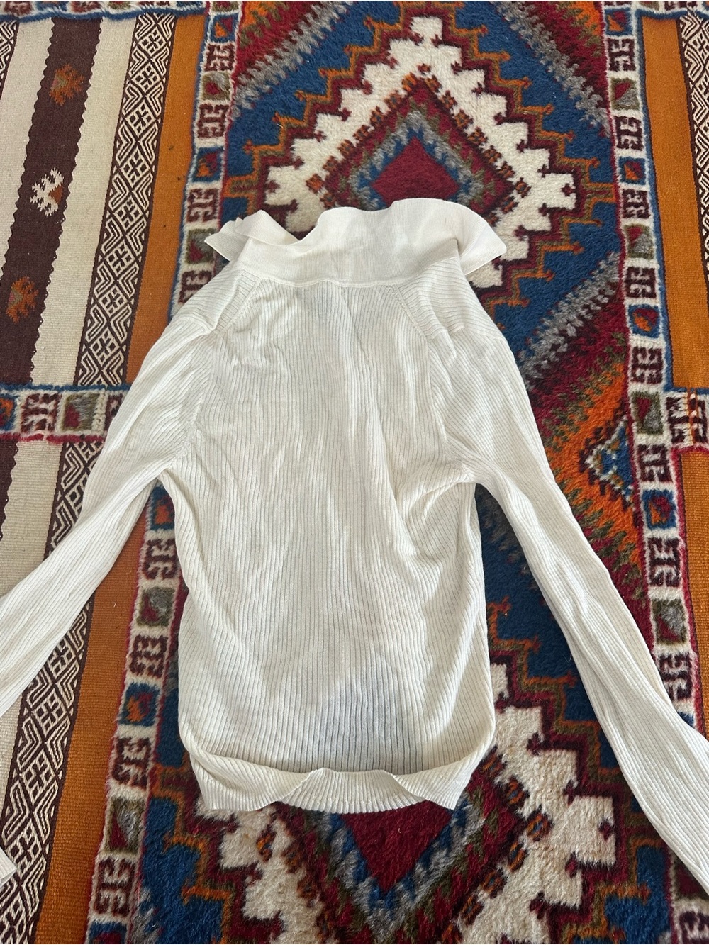 J. Crew Cream Ribbed Button-Front Cardigan - Picture 4 of 4